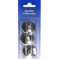 Plakhaakjes chroom 3 stuks rond